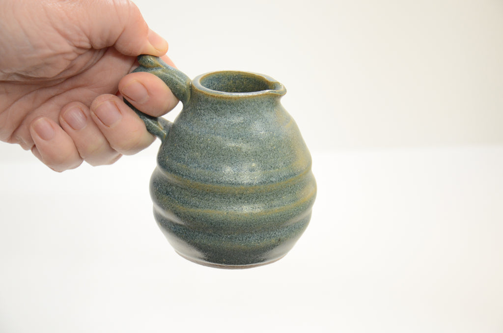Syrup Pitcher | Stoneware Pottery | Matte Blue