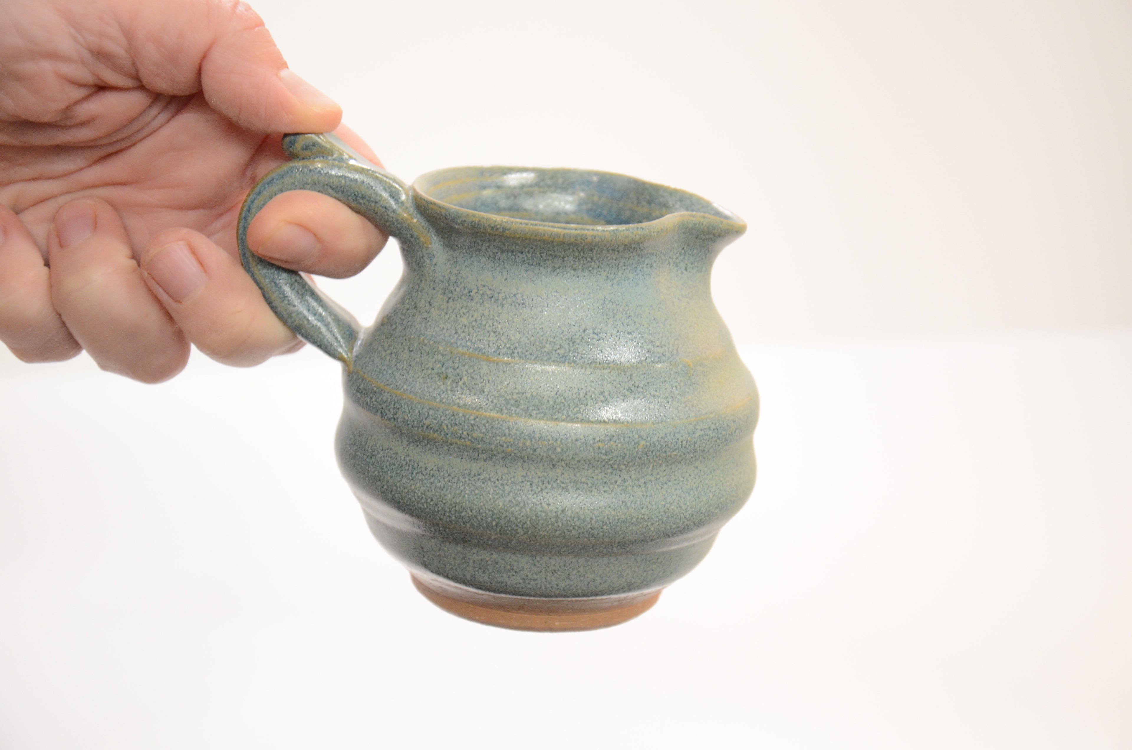 Syrup Pitcher | Stoneware Pottery | Matte Blue