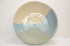 Large Serving Bowl | Stoneware Pottery | Matte Blue and Ivory