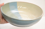 Large Serving Bowl | Stoneware Pottery | Matte Blue and Ivory