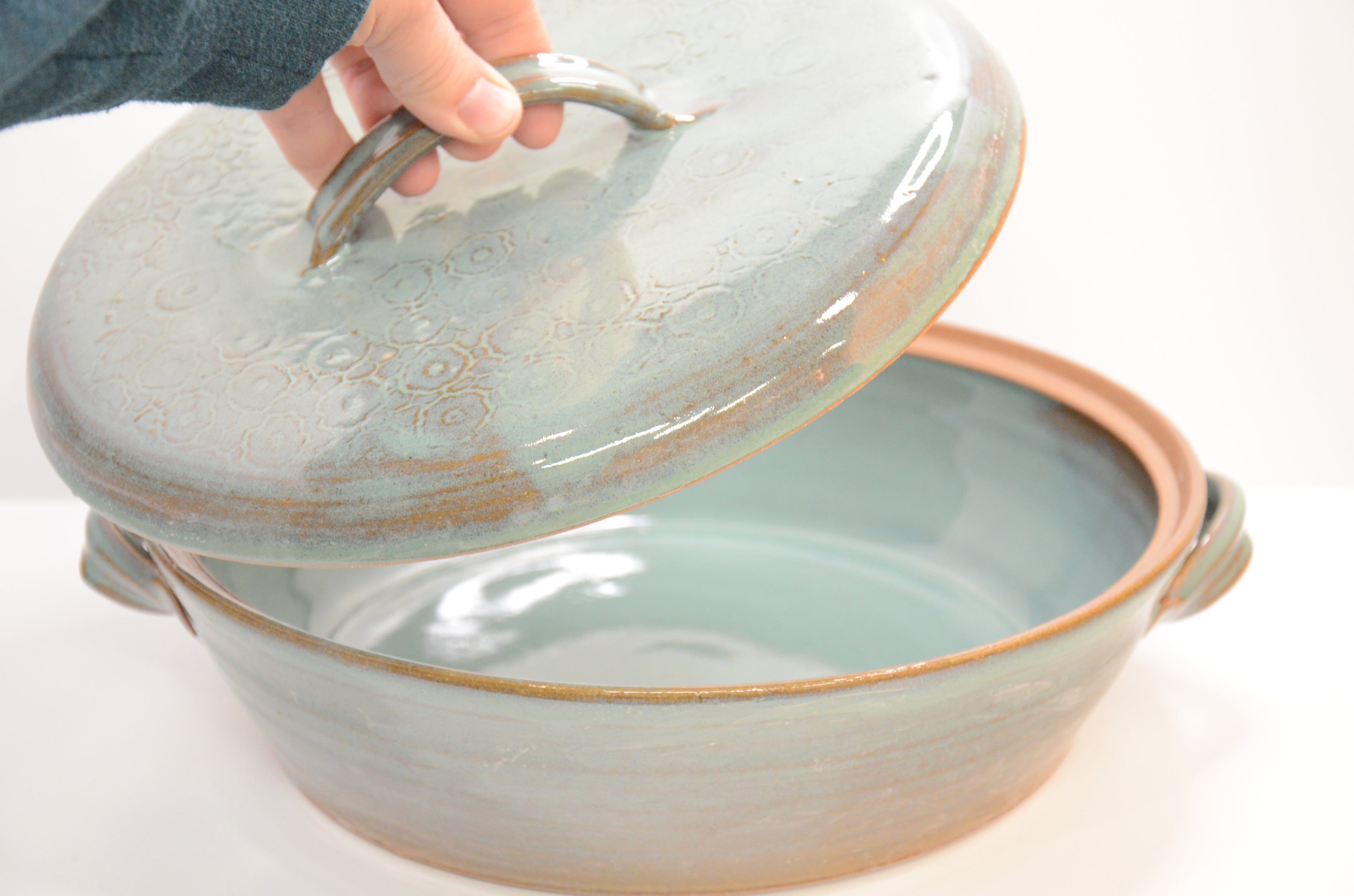 Lidded Baking Casserole | Celadon Green