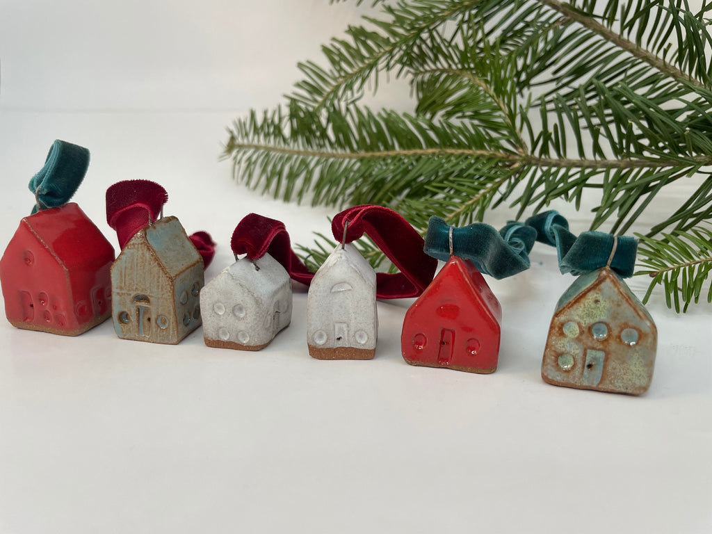 Holiday Ornament | Miniature Tiny House | Drink Charm | Gift Label