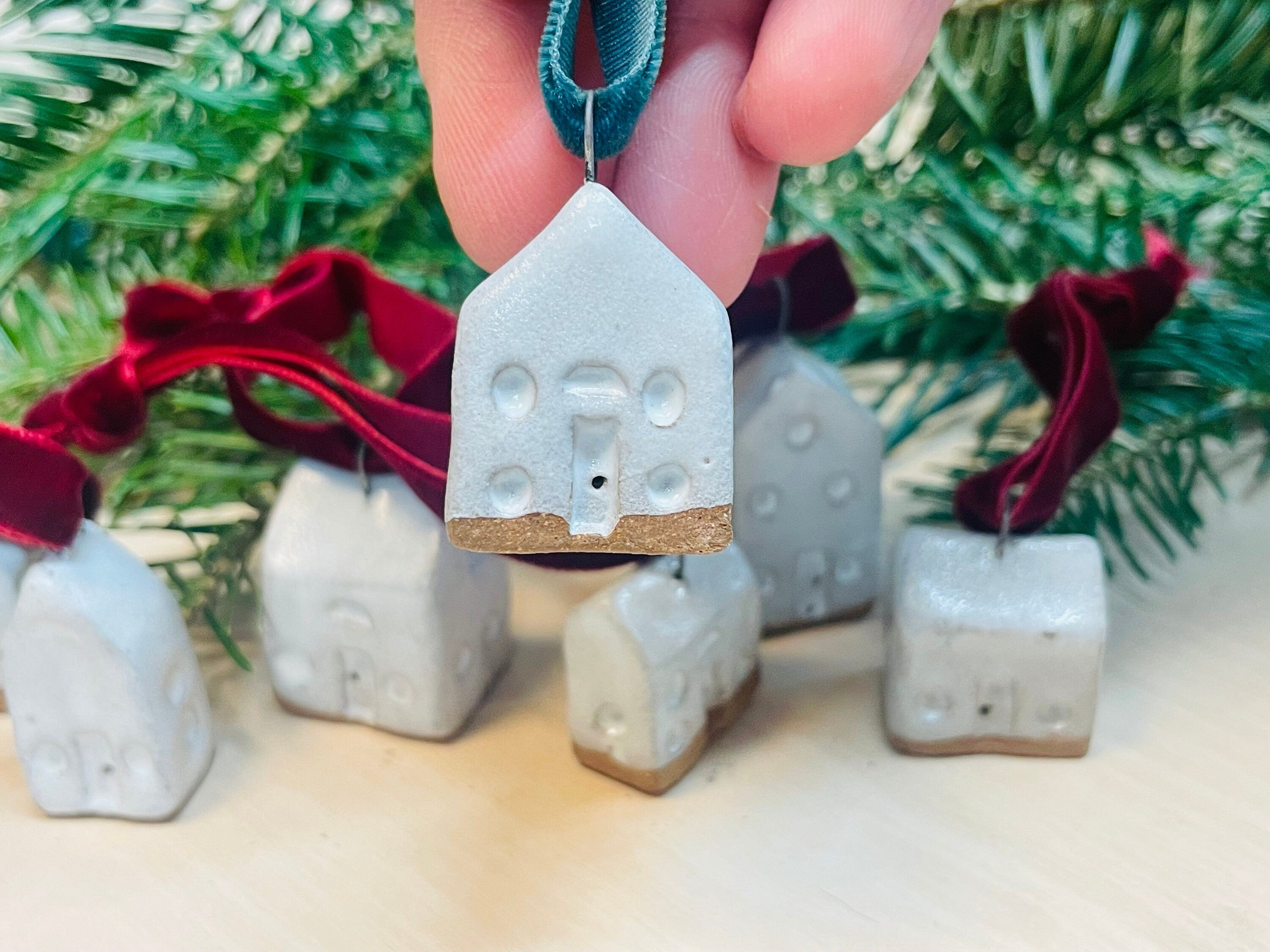 Holiday Ornament | Miniature Tiny House | Drink Charm | Gift Label