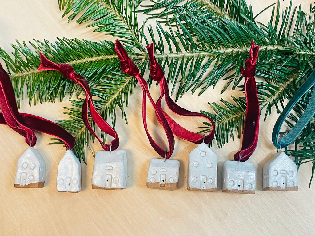 Holiday Ornament | Miniature Tiny House | Drink Charm | Gift Label