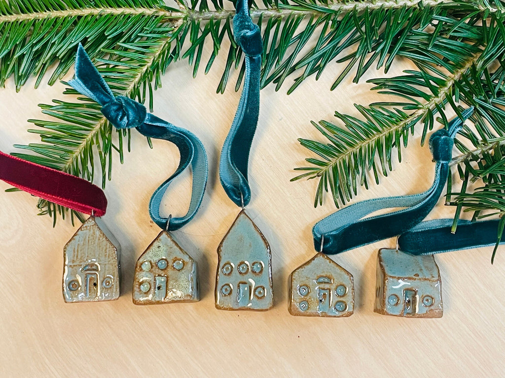 Holiday Ornament | Miniature Tiny House | Drink Charm | Gift Label