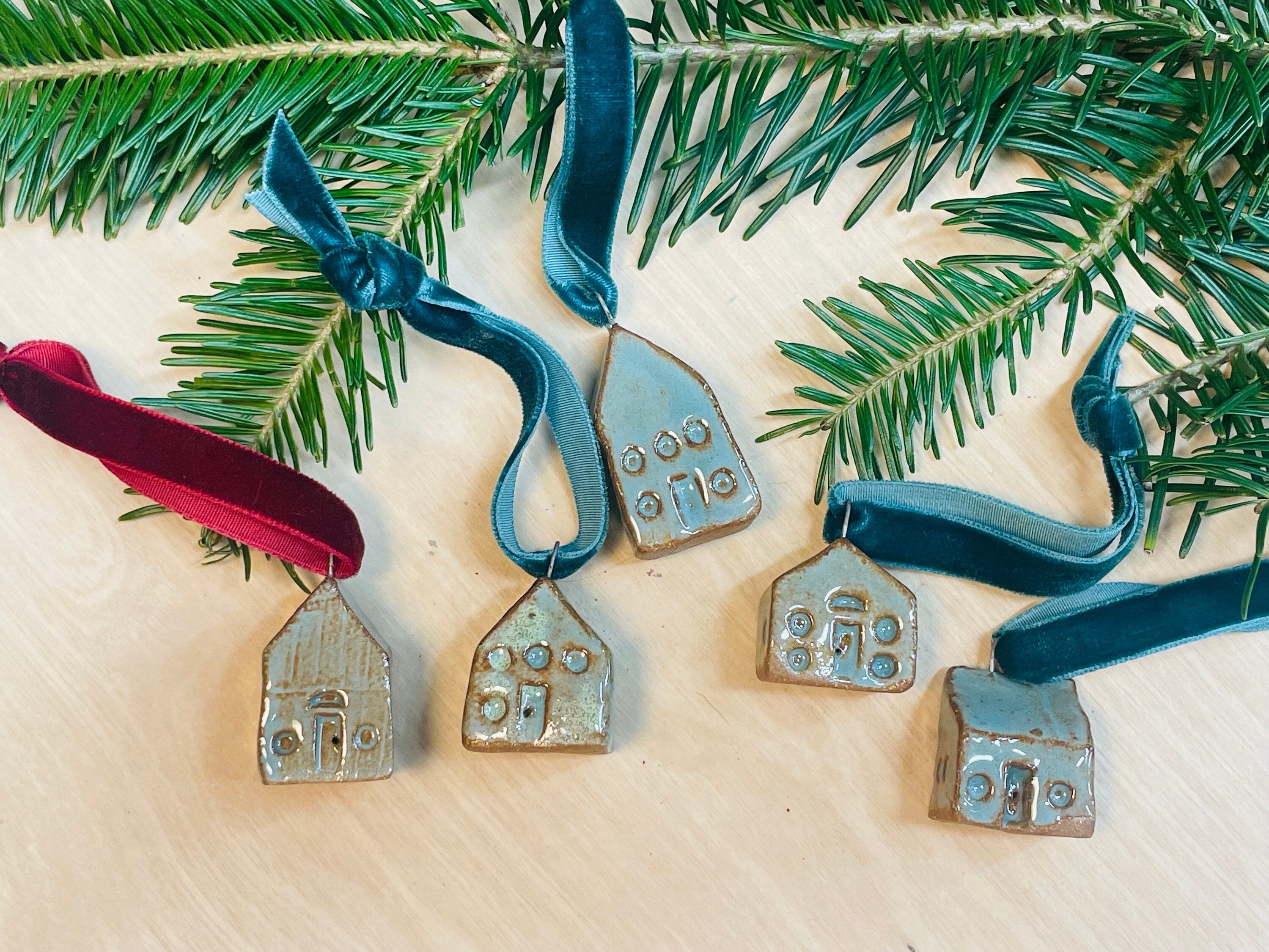 Holiday Ornament | Miniature Tiny House | Drink Charm | Gift Label