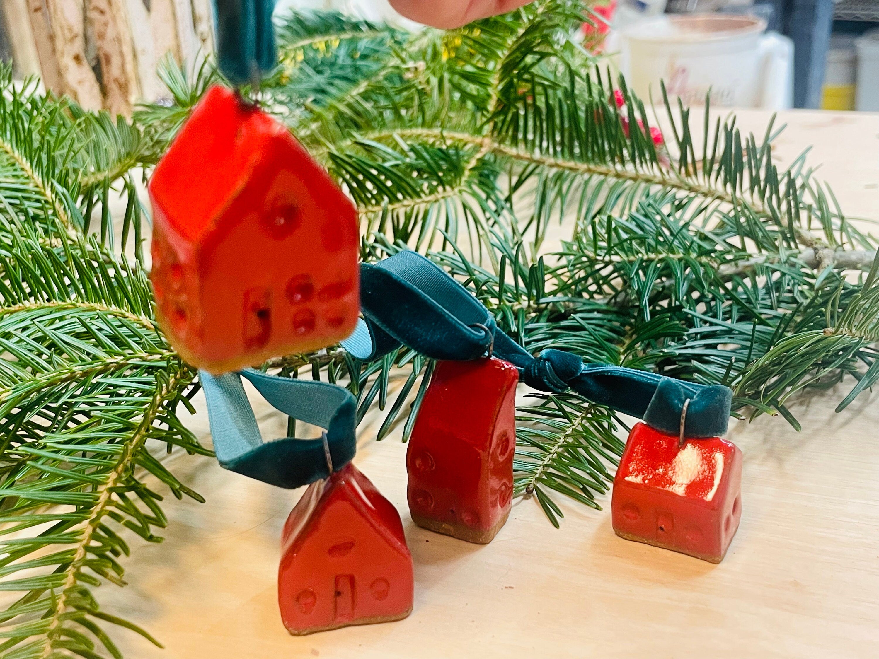 Holiday Ornament | Miniature Tiny House | Drink Charm | Gift Label