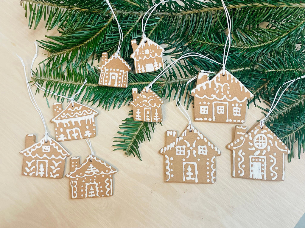 Holiday Ornament | Gingerbread House | Handmade Stoneware