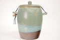 String Tied Jar | Lidded Canister | Matte Blue and Brown