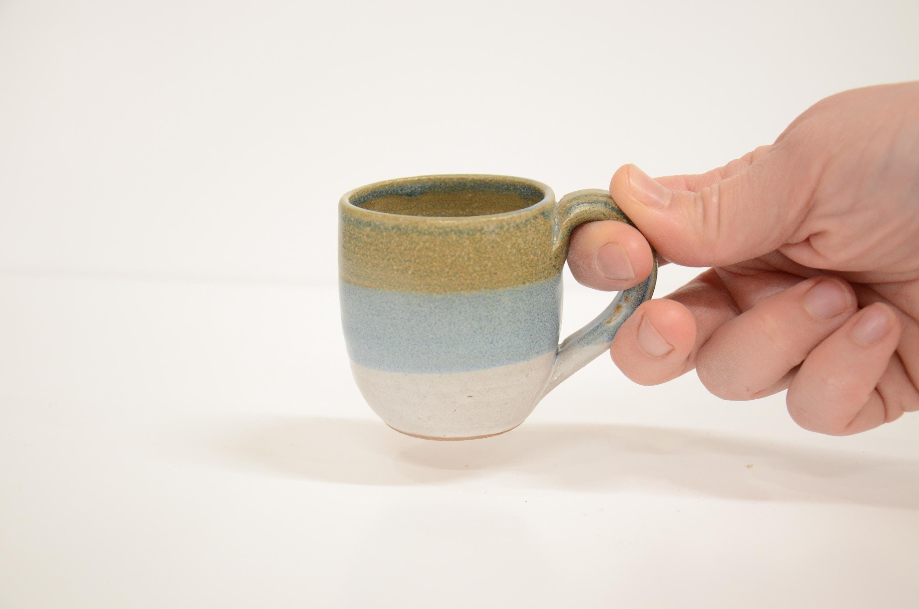Handmade Stoneware Espresso Mug | 3.5" Wide, 2.5" Tall Ceramic Cup