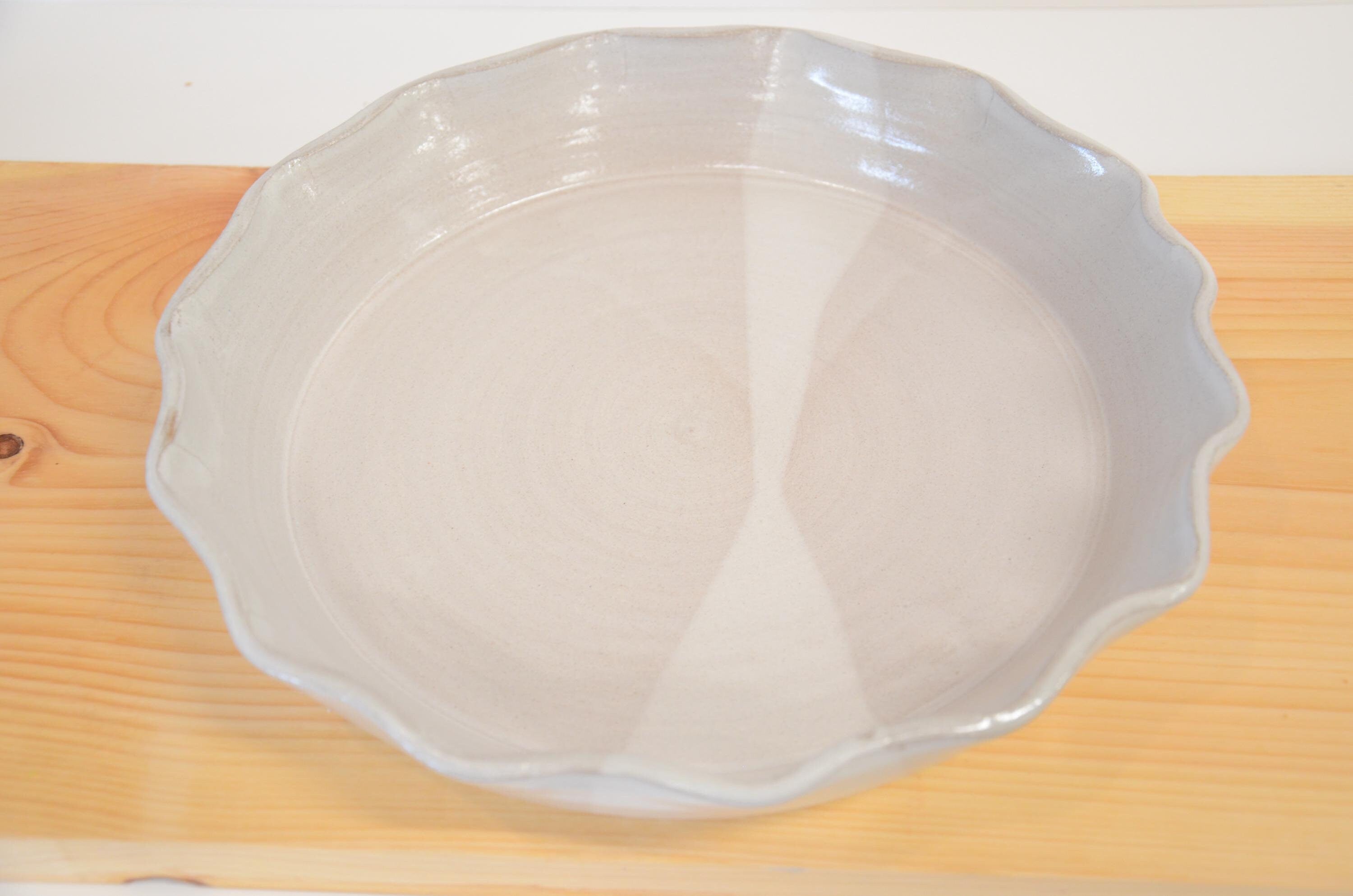 Stoneware Pie Dish | Matte White | 10-Inch Handmade Oven-Safe Bakeware