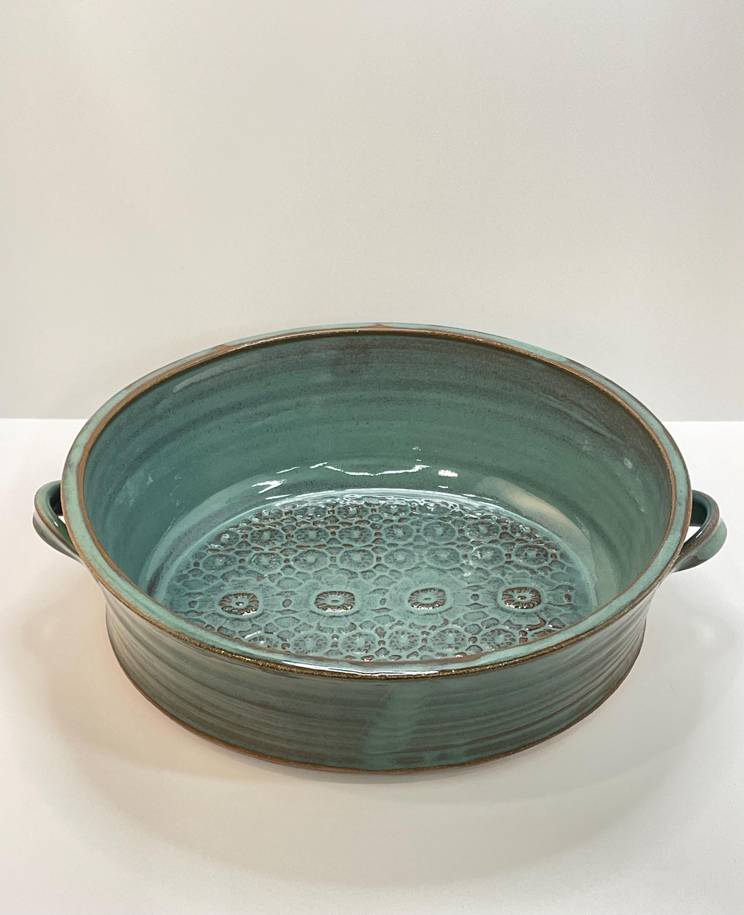 Textured Oval Serving Bowl | Celadon Green